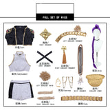 Purpdrank  Rumi Zoey Mira Cosplay , Costume Wig Women Black Golden Suit Halloween Party Role Playing Outfit