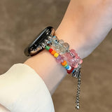 Purpdrank  1pc Cute Bear Gummy Apple Watch Band, Dopamine Summer Candy Color Transparent Bear Strap | Compatible with iWatch Series 10/9/SE/8/Ultra 2, Adjustable Beaded Strap for 46mm/42mm/41mm/40mm/44mm/45mm/49mm - Simple &