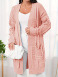 Cozy Long Sleeve Open Front Cardigan - Soft Dual Pockets, Fall Winter Essential, Women's Warm Clothing for Cold Weather, Great for Outdoor Activities and Daily Wear