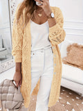 Plus Size Cozy Chic Cardigan - Soft Solid Pointelle Knitted Long Sleeve Button Up with Slight Stretch, Flattering Fit, and Versatile Style for Everyday Wear - Perfect for Casual Occasions