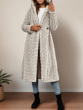 Purpdrank Cozy Plus Size Fuzzy Hooded Coat - Soft, Warm, Long Sleeve, Open Front Design for Fall & Winter - Women's Comfortable Outerwear for Curvy Figures