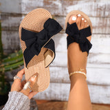 Purpdrank Elegant Women's Bowknot Flat Slides - Lightweight, Solid Color Casual Summer Sandals with Soft EVA Sole, Open Toe Design for Easy Slip-On, Perfect for Outdoor Wear