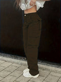 Y2k Multi-pocket Wide Leg Jeans, Hip Hop Style Leisure Loose Denim Cargo Pants, Women's Denim Jeans & Clothing - Perfect For Fall & Winter