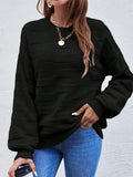 Solid Color Crew Neck Sweater, Casual Long Sleeve Sweater For Fall & Winter, Women's Clothing