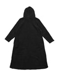Cozy Plus Size Hooded Fleece Dress with Pockets - Long Sleeve, Drawstring Comfort for Everyday Wear