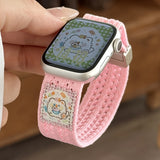 Purpdrank  Y2K Cartoon Cute Cat Nylon Magnetic Band for Apple Watch Band for Apple Watch 42mm 38 40mm 41mm 44mm 45mm 46mm 49mm Men Women Breathable Watch Strap for Series 10 9 8 7 6 5 4 3 2 1