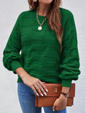 Solid Color Crew Neck Sweater, Casual Long Sleeve Sweater For Fall & Winter, Women's Clothing