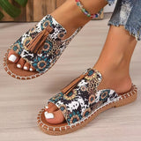 Purpdrank Boho Chic Tassel Slide Sandals - Unisex, Lightweight & Comfortable, Colorful Geometric Pattern Upper with Brown Cover Tassel, Non-Slip TPR Sole, Casual Summer Beach Shoes for Women and Men
