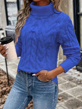 Cozy Cable Knit Turtle Neck Sweater - Women's Elegant Long Sleeve Pullovers for Fall & Winter - Soft, Warm, and Chic Clothing for Ladies