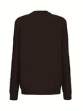 Purpdrank Plus Size Multicolor Knitted Sweater, Long Sleeve Crew Neck Casual Pullover Top for Fall & Winter Women's Clothing