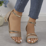 Purpdrank [Low-heeled Sequined Women's Sandals] Women's Low-heeled Sequined Sandals