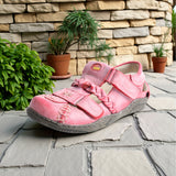 Purpdrank  TMA EYES Women's Summer Sandals - French Retro Design with Adjustable Hook-and-Loop Closure, Breathable Hollow-Out Toe, Low Heel & Cushioned Insole, Durable TPR Sole - Casual Comfort for Warm Weather, Strappy Sanda