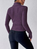 Cozy Turtle Neck Slim Fit Sweater - Pullovers for Women - Soft, Elegant Solid Color Long Sleeve Sweater for Fall & Winter, Comfortable Everyday Wear with Classic Style
