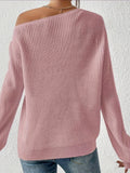 Women's Cold Shoulder Sweater - Soft, Solid Color, Casual, Long Sleeve, Fall and Winter Essential, Comfortable, Relaxed Fit Clothing
