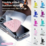 Purpdrank  1pc, Double-Sided Suction Cup Phone Case Holder, Silicone Adhesive Phone Holder for iPhone and Android, Hands-Free Strong Grip Holder for Selfies and Videos - Gift