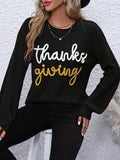 Elegant Fall/Winter Knit Sweater for Women - Cozy Long Sleeve, Crew Neck with Chic Letter Tape Detail