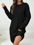 Casual Chic Solid Sweater Dress - Cozy Acrylic Knit, Comfort Fit Crew Neck for Stylish Women's Fall/Winter Wardrobe