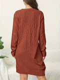 Casual Chic Solid Sweater Dress - Cozy Acrylic Knit, Comfort Fit Crew Neck for Stylish Women's Fall/Winter Wardrobe