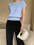 Purpdrank - Stylish Loose Solid Color Boat Neck Knitwear Pullovers Tops