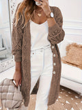 Plus Size Cozy Chic Cardigan - Soft Solid Pointelle Knitted Long Sleeve Button Up with Slight Stretch, Flattering Fit, and Versatile Style for Everyday Wear - Perfect for Casual Occasions