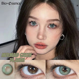 Purpdrank  1 Pair Korean Lenses Colored Contact Lenses with Degree Myopia Lenses Blue Eye Lens Graduated Contact Lenses