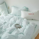 Purpdrank  4-Piece Garden Mint Charming Duvet Cover Set - Soft Ruffle Design, Solid Colors for Men & Women - Premium Polyester, Skin-Friend