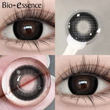 Purpdrank  1 Pair Black Lenses Korean Lenses Colored Contact Lenses Myopia Lenses Black Eye Lenses with Degree High Quality