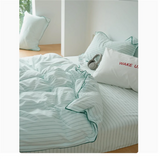 Purpdrank  4-Piece Garden Mint Charming Duvet Cover Set - Soft Ruffle Design, Solid Colors for Men & Women - Premium Polyester, Skin-Friend