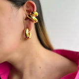 Stainless Steel C Shape Geometry Hollow Hoop Earrings Metalic Ear Bone Cartilage Earring Unisex Charms Jewelry Men Women Bijoux
