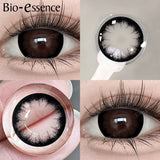 Purpdrank  1 Pair Black Lenses Korean Lenses Colored Contact Lenses Myopia Lenses Black Eye Lenses with Degree High Quality