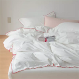 Purpdrank  4-Piece Garden Mint Charming Duvet Cover Set - Soft Ruffle Design, Solid Colors for Men & Women - Premium Polyester, Skin-Friend