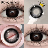 Purpdrank  1 Pair Black Lenses Korean Lenses Colored Contact Lenses Myopia Lenses Black Eye Lenses with Degree High Quality
