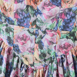 Purpdrank  Sexy Colored Floral Print Spaghetti Strap Low Waist Mini Dress Retro Pleated Hem Sling Robe With Shorts Underwear Vestidos