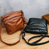 Purpdrank  Double Zipper Bag Retro Crossbody Bags For Women Bag Over Shoulder Bags For Women Zipper Crossbody Bags