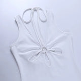 Purpdrank  Summer Backless Bodycon Dress Women Hollow Out 2025 Bandage Mini Sleeveless White Black Sexy Party Dresses Beach
