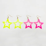 New Design Elegant Shiny Colorful Resin Acrylic Star Drop Earring For Women Gift Jewelry Accessories Lady Femme