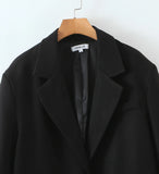 Purpdrank  Spring Autumn Free style one Button Oversized Blazer Boyfriend Vintage Women Mid Long Suit Loose Female Coat Black
