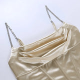 Purpdrank  New Fashion Woman Spring Summer Sexy Low Cut Pleated Slip Dress Lady Casual Clothes Nightclub Wrap Hip Mini Skirt Girl Gift Dr46