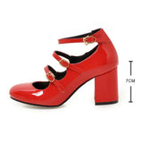 Purpdrank - Big Size 34-43 High Heels Women Dress Party Bridal Shoes Woman Platform Patent Leather Mary Janes Pumps Lady Shoes Brand