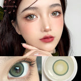 Purpdrank  NANA green contact lens dark unique Coloured Contact Lenses for Eyes Cosmetic big pupil Degree 2pcs/pair prescription