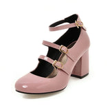 Purpdrank - Big Size 34-43 High Heels Women Dress Party Bridal Shoes Woman Platform Patent Leather Mary Janes Pumps Lady Shoes Brand