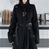 Purpdrank - Spring Harajuku Streetwear Two-Piece Skirt Spring Oversize 4XL Punk Chain Ribbon Skirts Women 2 Piece Suit For Female