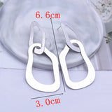 Exaggerated Hollow Irregular Long Dangle Earrings for Women Lady Personality Geometric Oval Round Metal Earing Party Jewelry