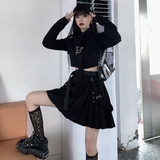 Purpdrank - Spring Harajuku Streetwear Two-Piece Skirt Spring Oversize 4XL Punk Chain Ribbon Skirts Women 2 Piece Suit For Female