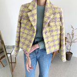 Purpdrank - Women's Vintage Short Blazers Jacket Autumn Winter Chic Streetwear Office Wear Suit Outwear Ladies Elegant Crop Jacket Top