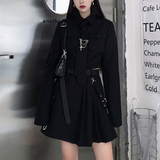 Purpdrank - Spring Harajuku Streetwear Two-Piece Skirt Spring Oversize 4XL Punk Chain Ribbon Skirts Women 2 Piece Suit For Female