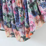Purpdrank  Sexy Colored Floral Print Spaghetti Strap Low Waist Mini Dress Retro Pleated Hem Sling Robe With Shorts Underwear Vestidos