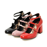 Purpdrank - Big Size 34-43 High Heels Women Dress Party Bridal Shoes Woman Platform Patent Leather Mary Janes Pumps Lady Shoes Brand