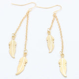 Women Long Tassel Dangle Earrings Leaf Feather Drop Brincos Bijoux Boucle D'oreille Jewelry Earring