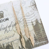 Women Long Tassel Dangle Earrings Leaf Feather Drop Brincos Bijoux Boucle D'oreille Jewelry Earring